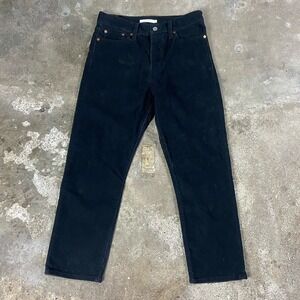Levi's Premium Jeans Women's Size 29 Black Corduroy High Rise Button Fly
